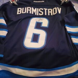 Alexander Burmistrov Winnipeg Jets Reebok Authentic Jersey Signed.....